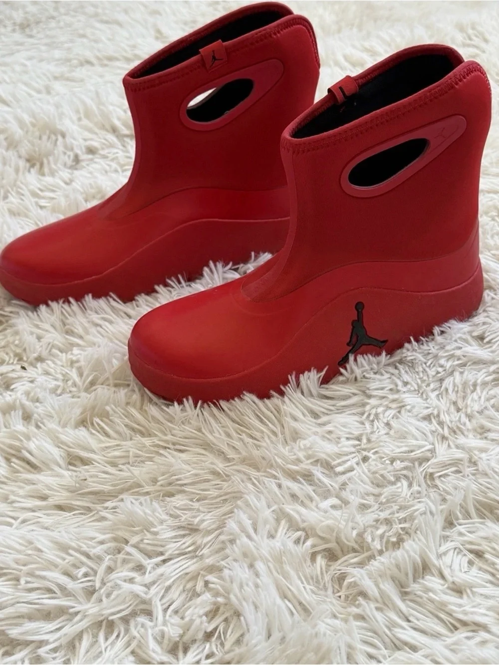 Jordan Kids Red Waterproof Rain Boots with Black Jumpman
